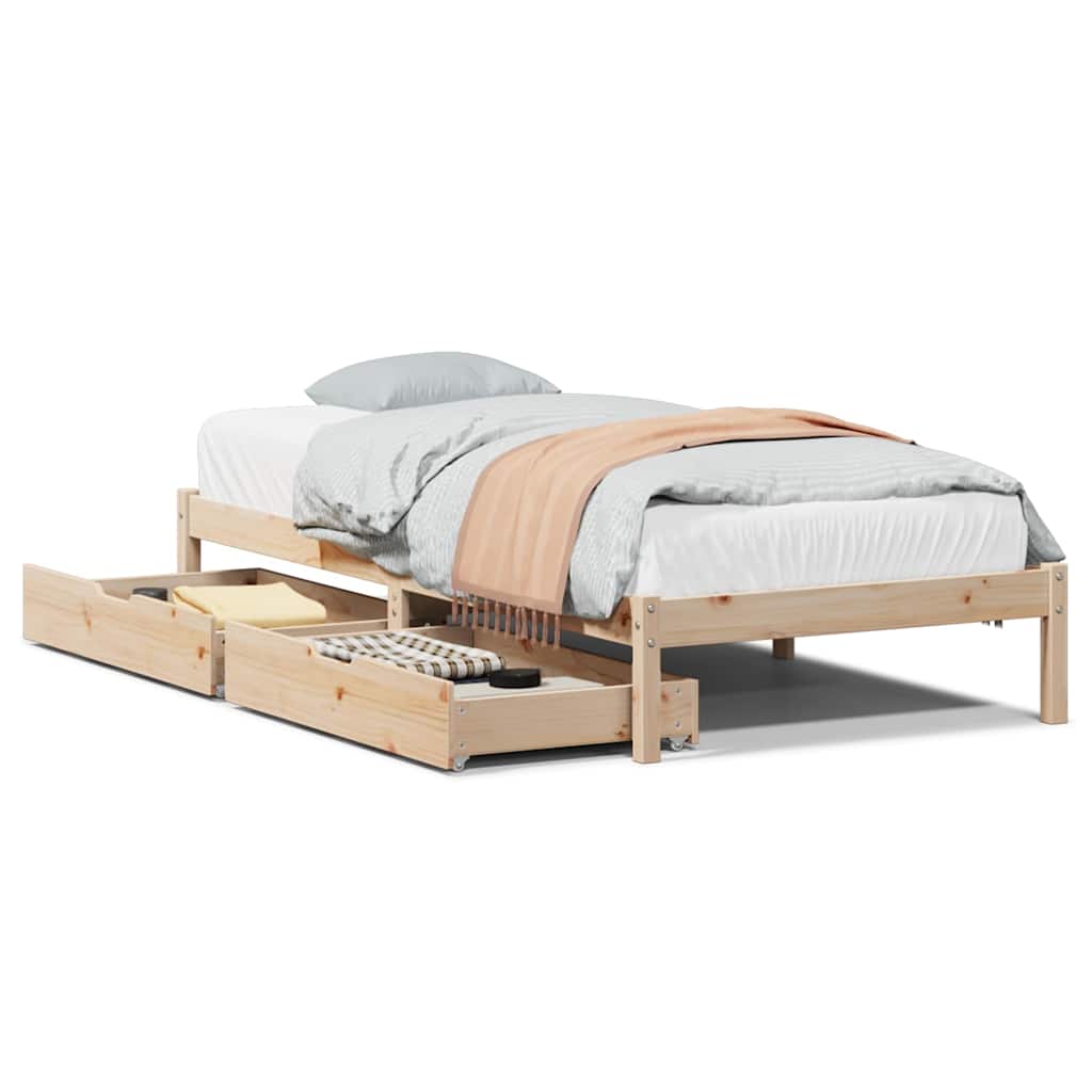 Bed Frame without Mattress 90x190 cm Single Solid Wood Pine - Bargainia.com - 8721102938115 - 3301422