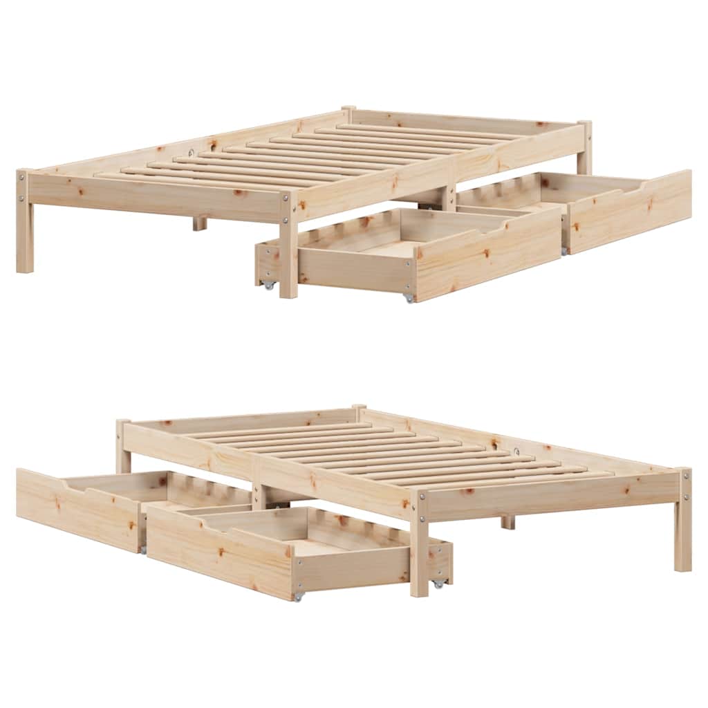 Bed Frame without Mattress 90x190 cm Single Solid Wood Pine - Bargainia.com - 8721102938115 - 3301422