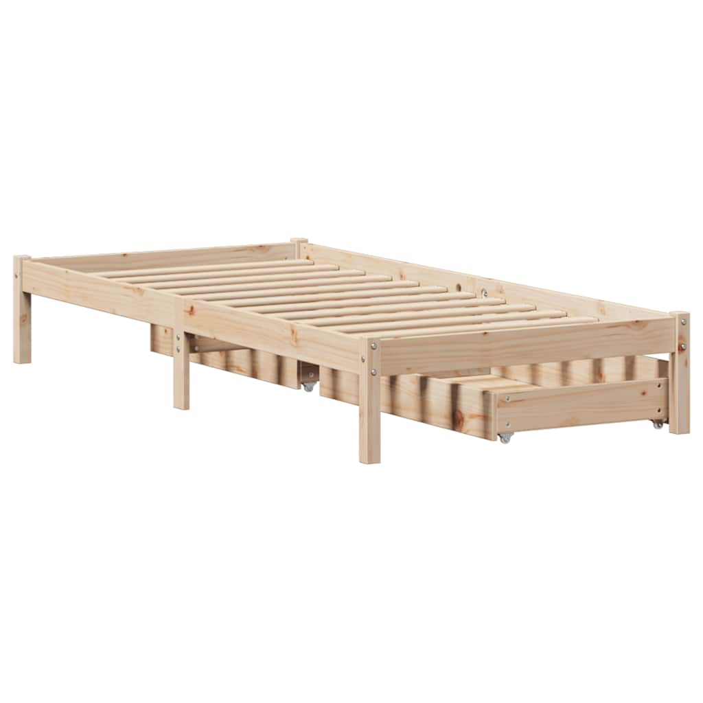 Bed Frame without Mattress 90x190 cm Single Solid Wood Pine - Bargainia.com - 8721102938115 - 3301422