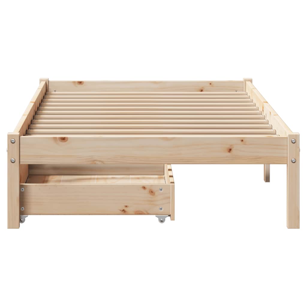 Bed Frame without Mattress 90x190 cm Single Solid Wood Pine - Bargainia.com - 8721102938115 - 3301422