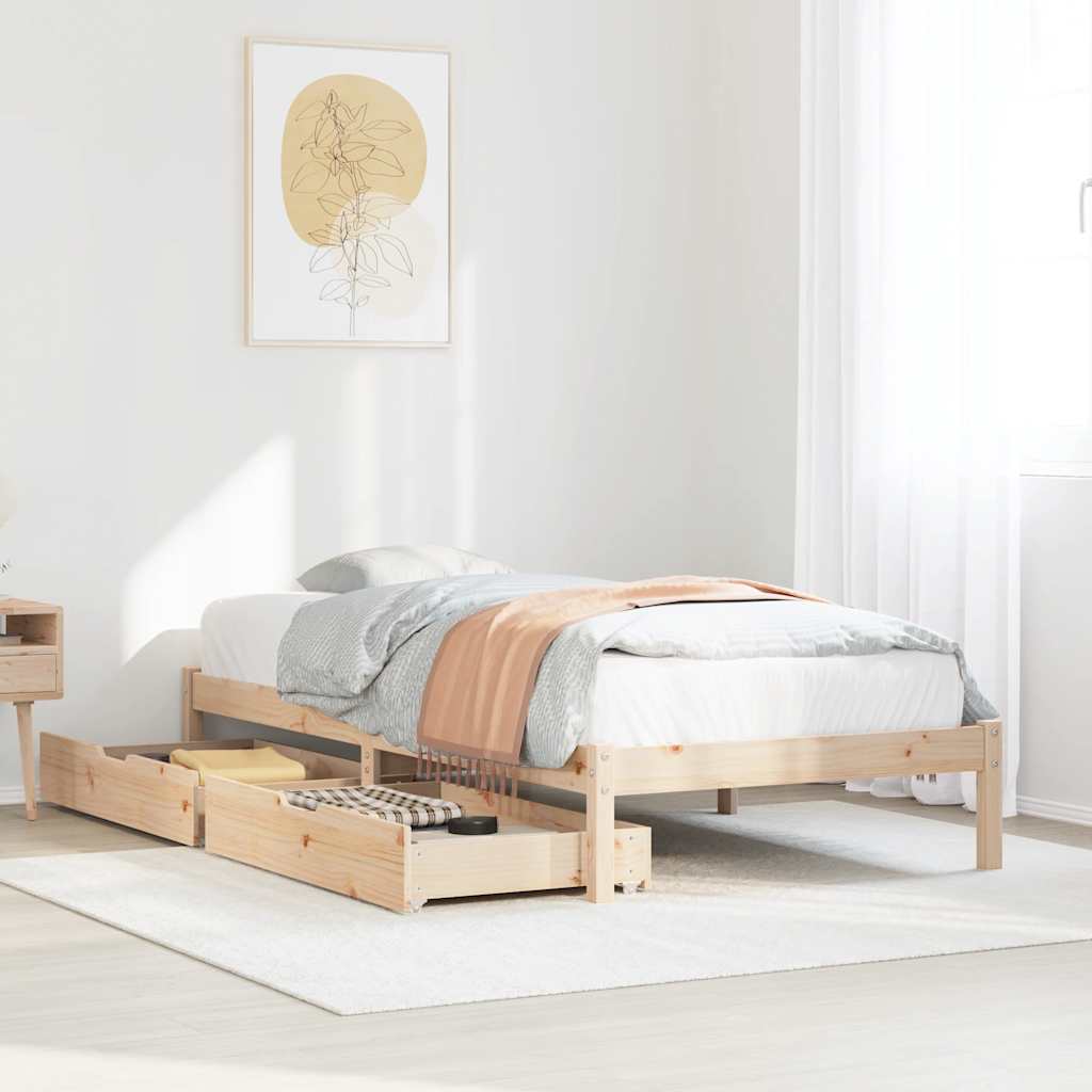 Bed Frame without Mattress 90x190 cm Single Solid Wood Pine - Bargainia.com - 8721102938115 - 3301422