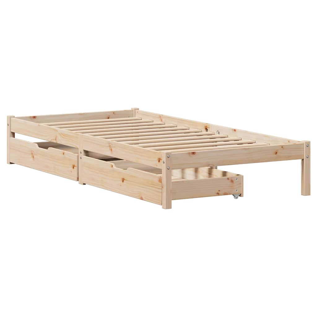Bed Frame without Mattress 90x190 cm Single Solid Wood Pine - Bargainia.com - 8721102938115 - 3301422