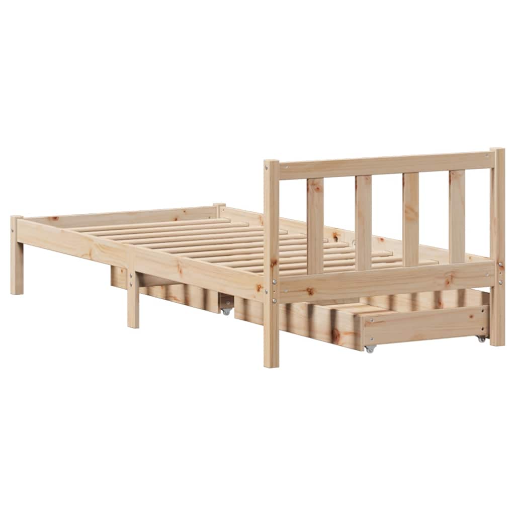 Bed Frame without Mattress 90x190 cm Single Solid Wood Pine - Bargainia.com - 8721102938504 - 3301461