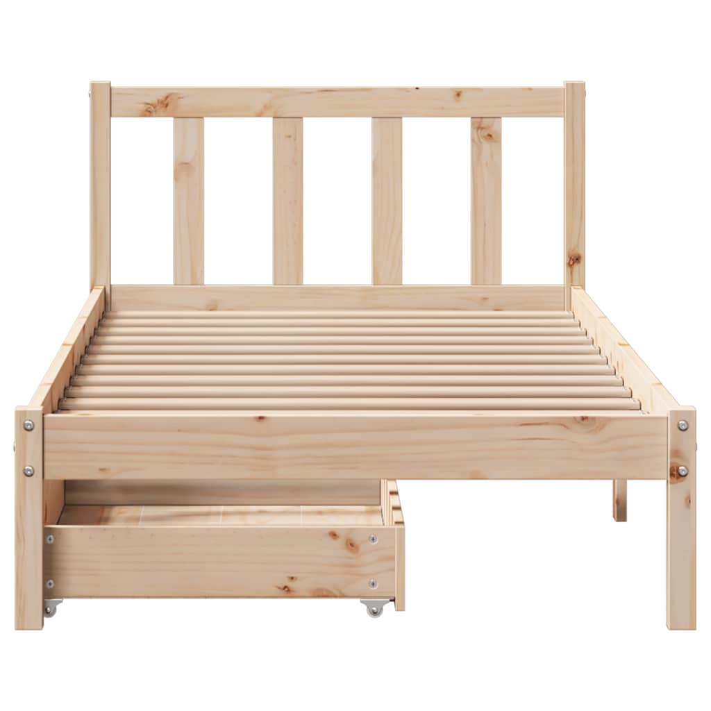 Bed Frame without Mattress 90x190 cm Single Solid Wood Pine - Bargainia.com - 8721102938504 - 3301461