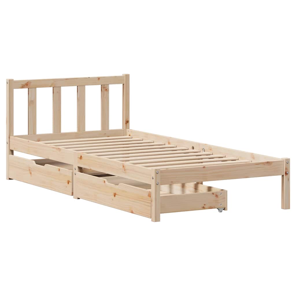 Bed Frame without Mattress 90x190 cm Single Solid Wood Pine - Bargainia.com - 8721102938504 - 3301461