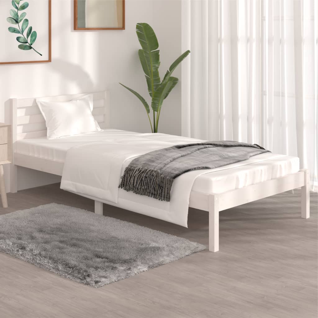 Bed Frame without Mattress 90x190cm White Single - Bargainia.com - 8720286877241 - 810396