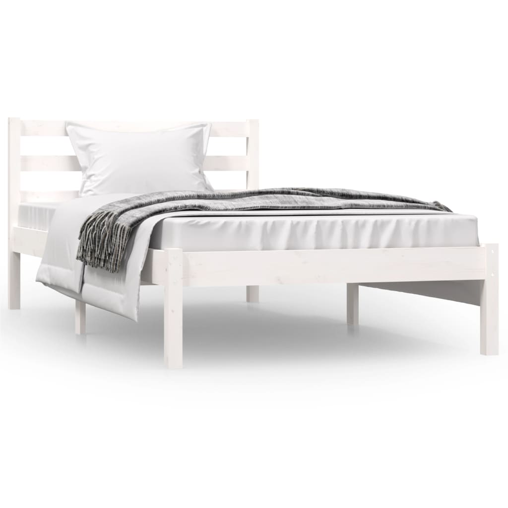 Bed Frame without Mattress 90x190cm White Single - Bargainia.com - 8720286877241 - 810396