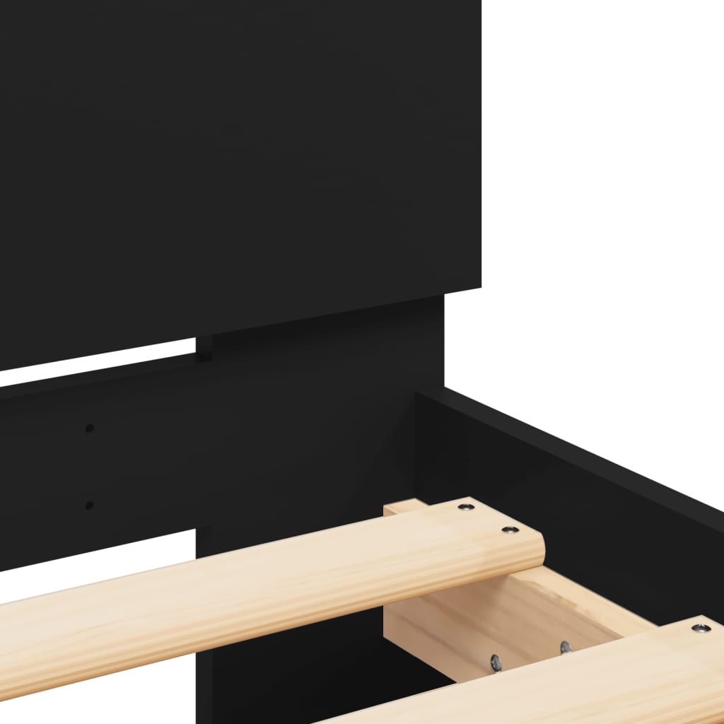 Bed Frame without Mattress Black 120x190 cm Small Double - Bargainia.com - 