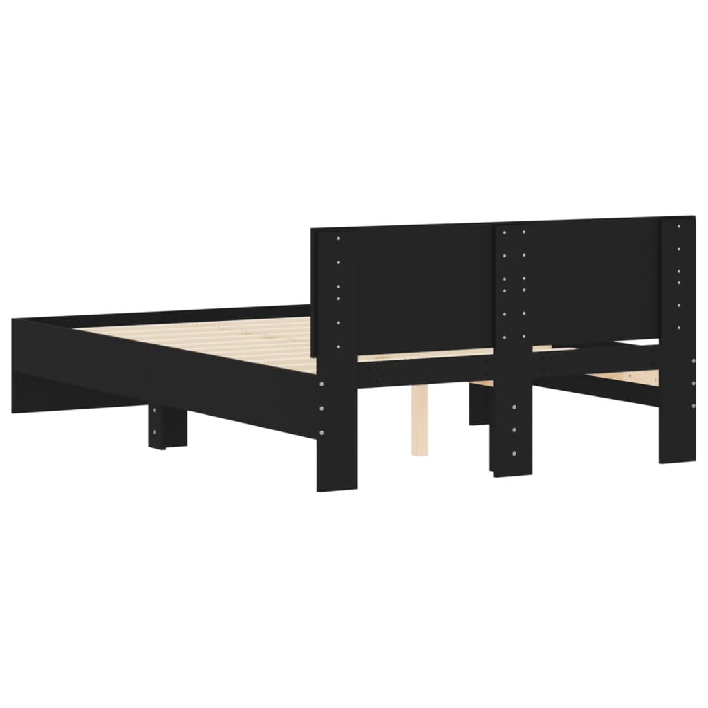 Bed Frame without Mattress Black 120x190 cm Small Double - Bargainia.com - 