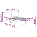 Bed Frame without Mattress Black 120x190 cm Small Double - Bargainia.com - 