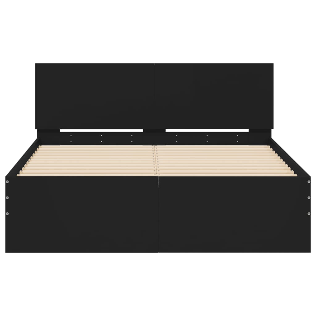 Bed Frame without Mattress Black 120x190 cm Small Double - Bargainia.com - 