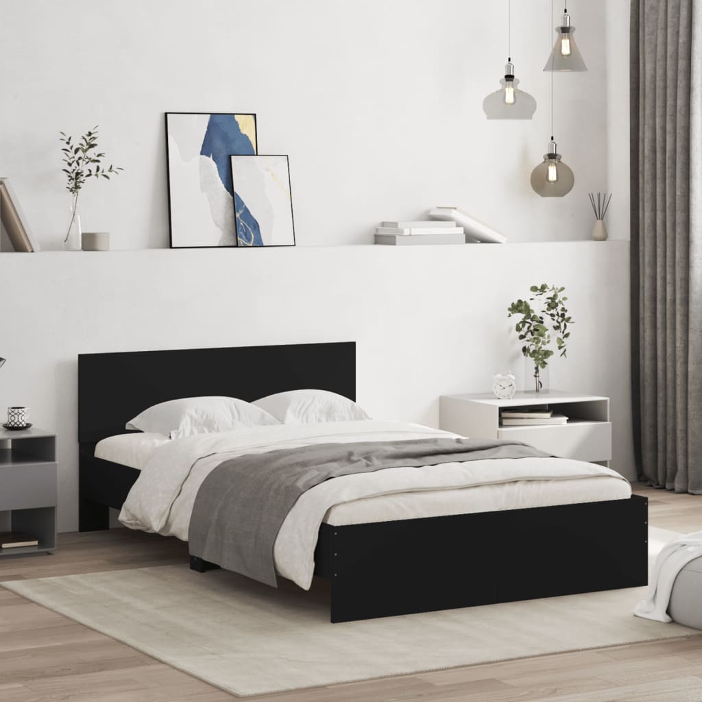 Bed Frame without Mattress Black 120x190 cm Small Double - Bargainia.com - 