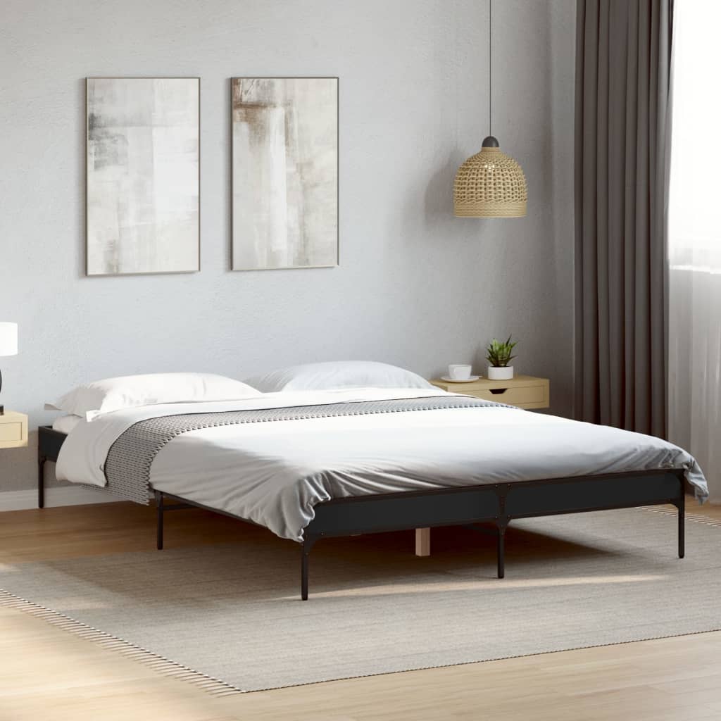 Bed Frame without Mattress Black 120x190 cm Small Double - Bargainia.com - 