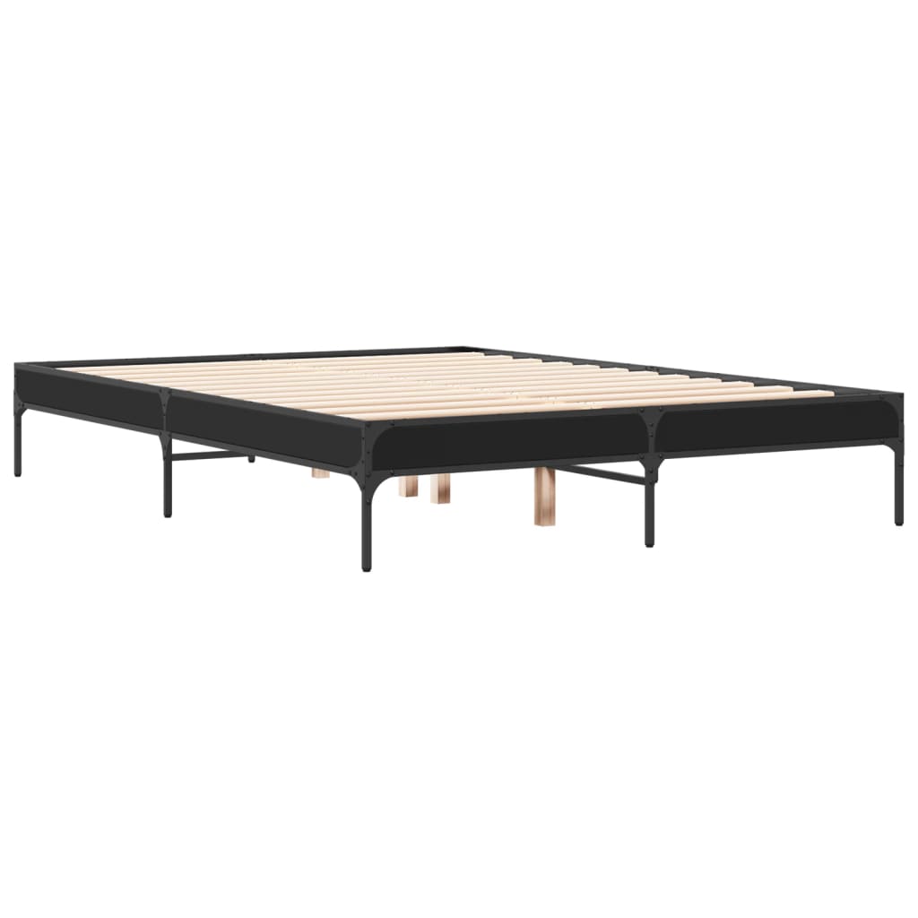 Bed Frame without Mattress Black 120x190 cm Small Double - Bargainia.com - 