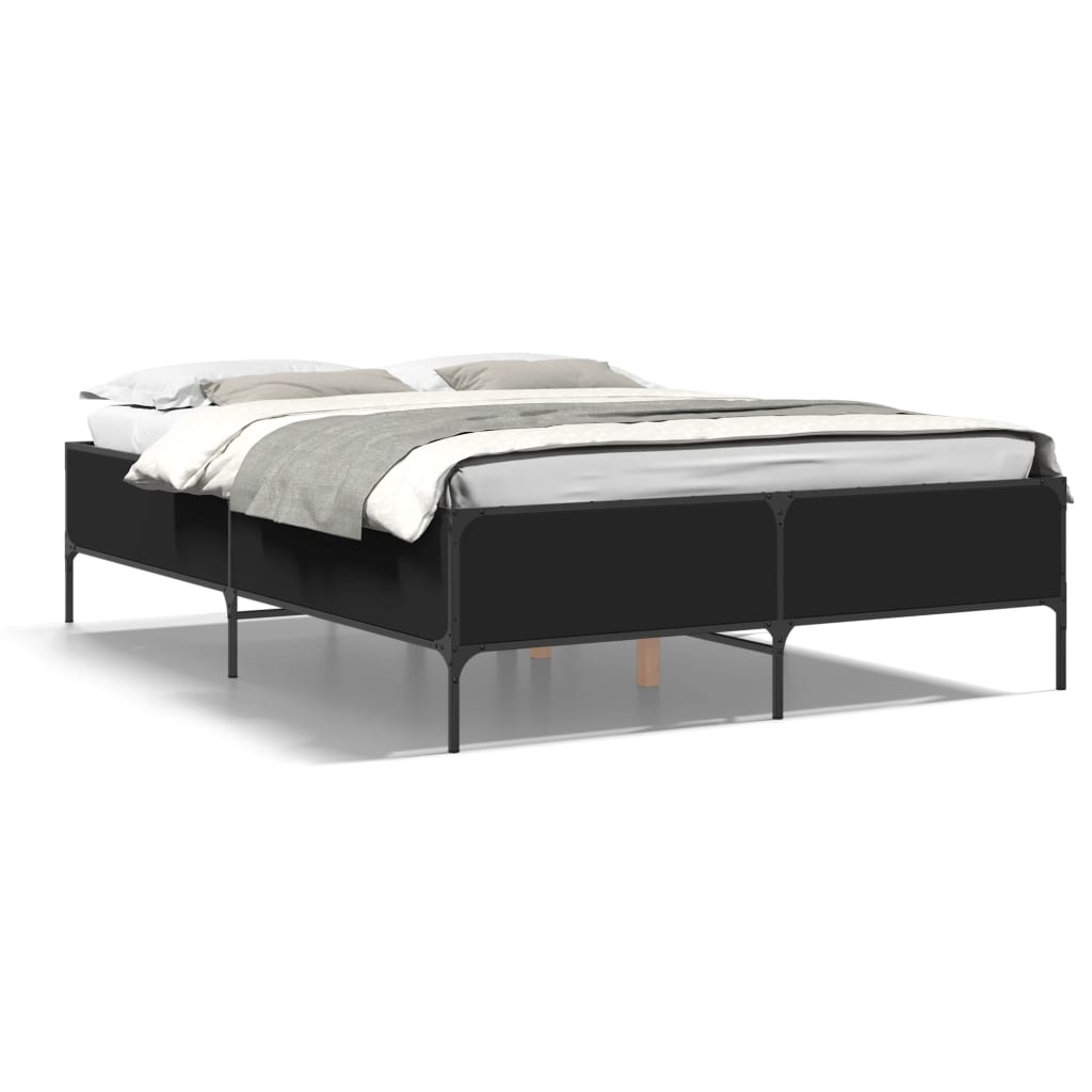 Bed Frame without Mattress Black 120x190 cm Small Double - Bargainia.com - 