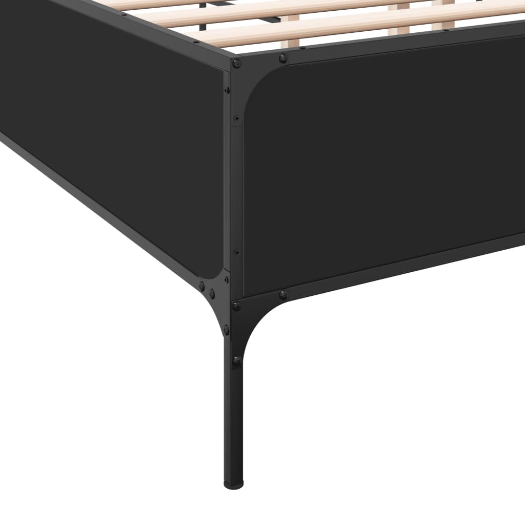 Bed Frame without Mattress Black 120x190 cm Small Double - Bargainia.com - 