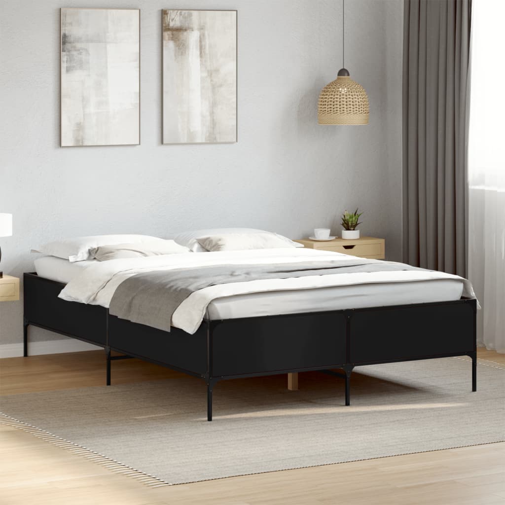 Bed Frame without Mattress Black 120x190 cm Small Double - Bargainia.com - 