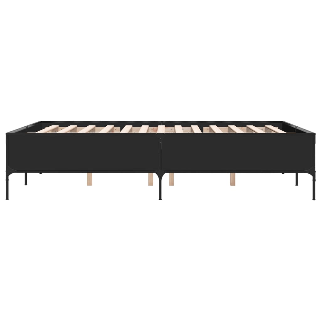 Bed Frame without Mattress Black 120x190 cm Small Double - Bargainia.com - 