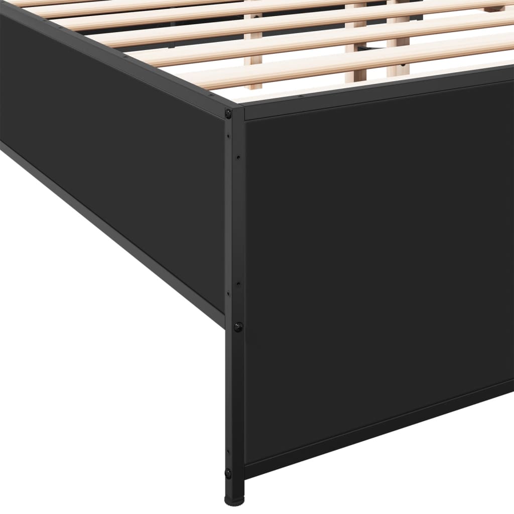 Bed Frame without Mattress Black 120x190 cm Small Double - Bargainia.com - 