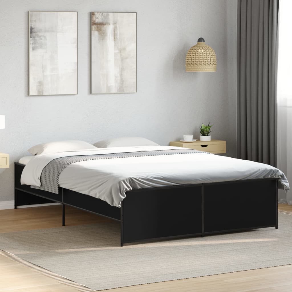 Bed Frame without Mattress Black 120x190 cm Small Double - Bargainia.com - 