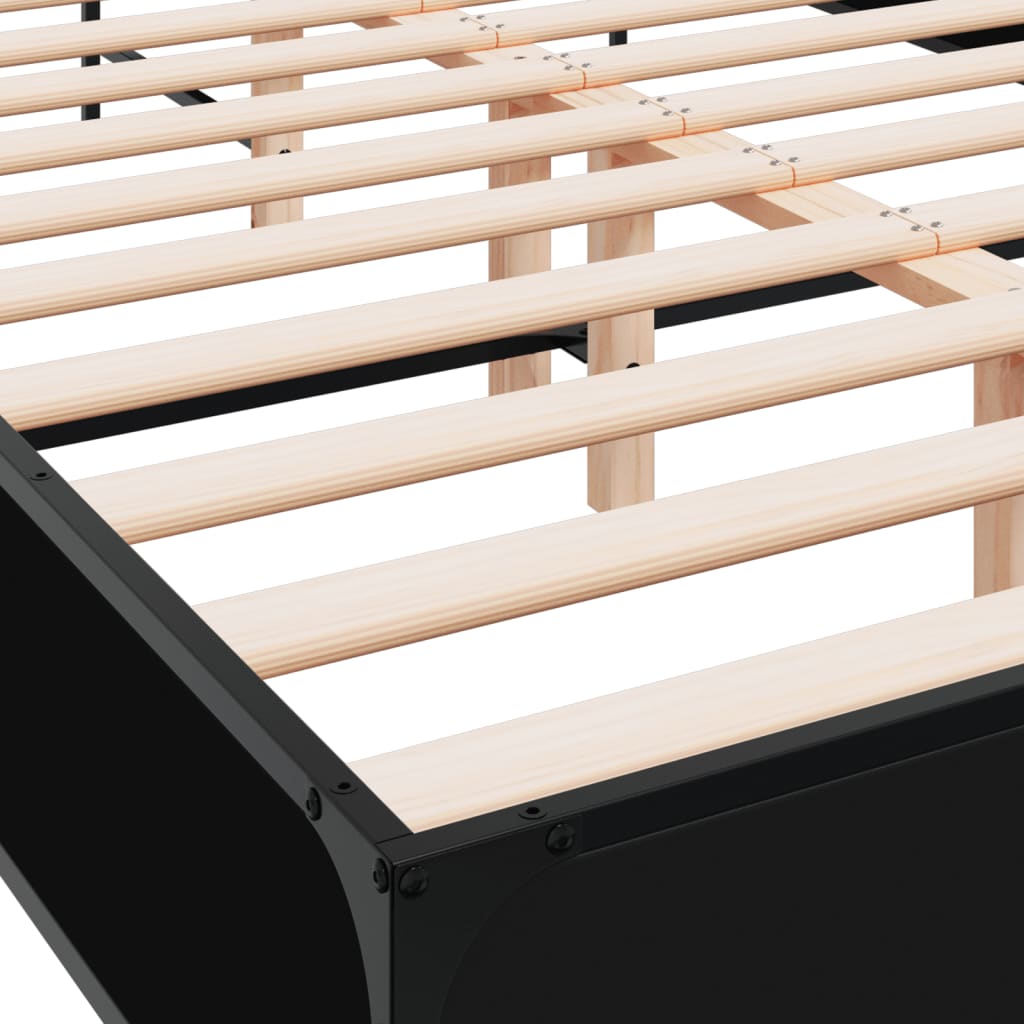 Bed Frame without Mattress Black 120x190 cm Small Double - Bargainia.com - 