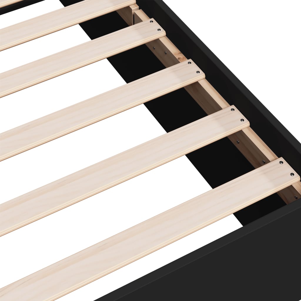 Bed Frame without Mattress Black 120x190 cm Small Double - Bargainia.com - 