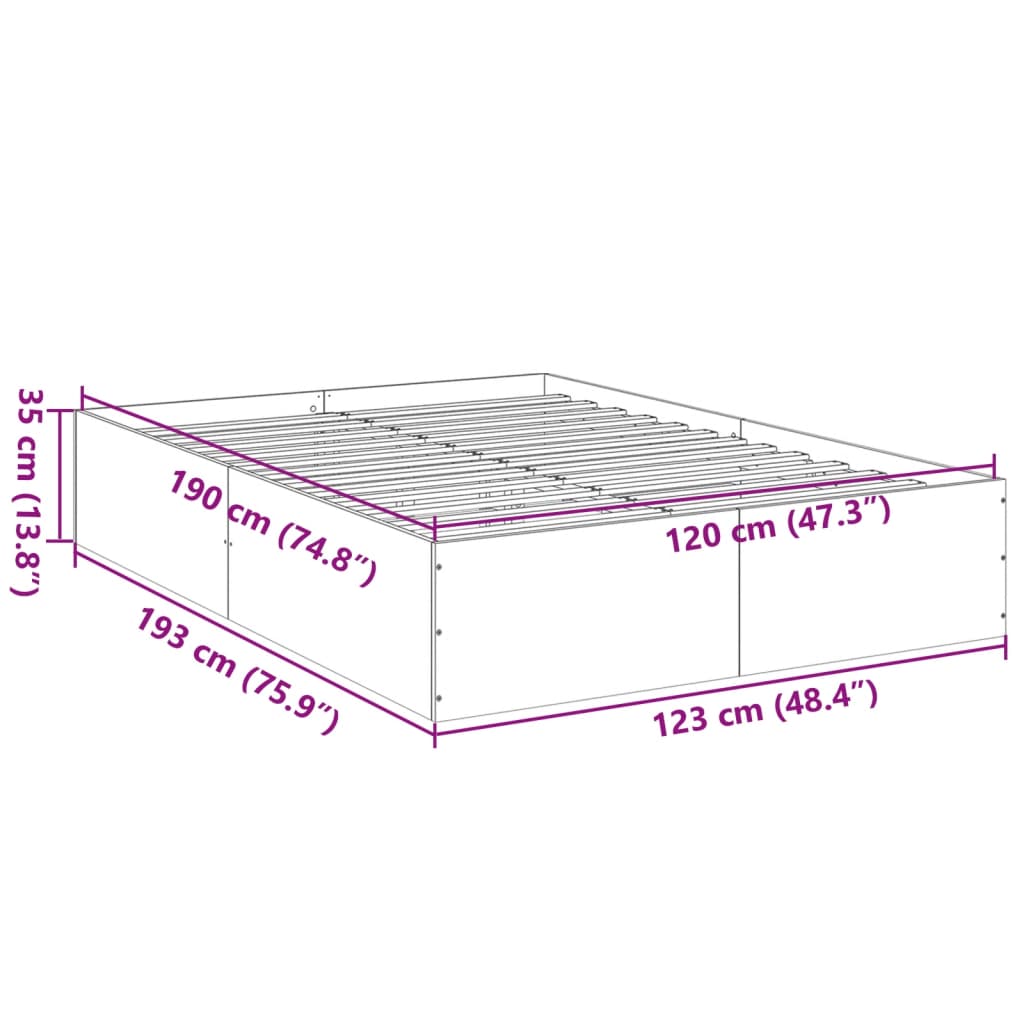 Bed Frame without Mattress Black 120x190 cm Small Double - Bargainia.com - 