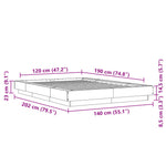 Bed Frame without Mattress Black 120x190 cm Small Double - Bargainia.com - 