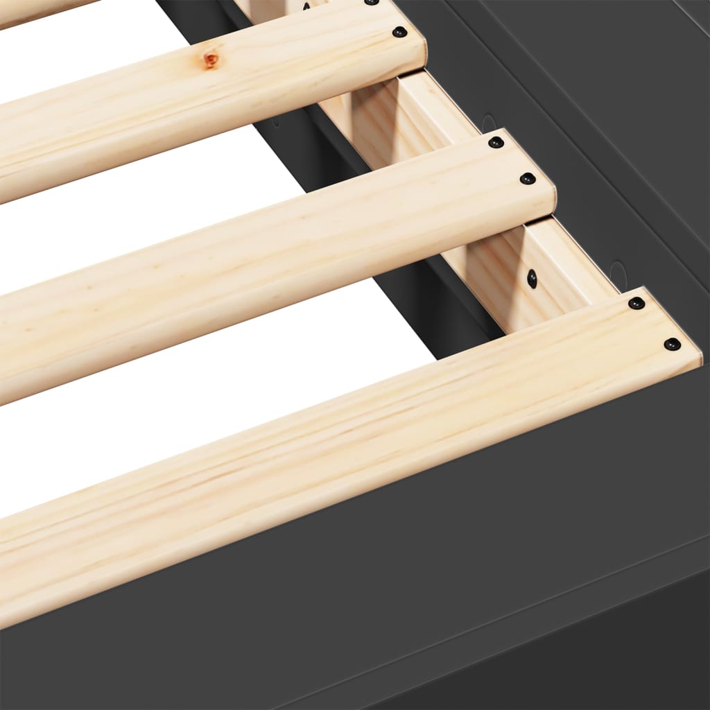 Bed Frame without Mattress Black 120x190 cm Small Double - Bargainia.com - 