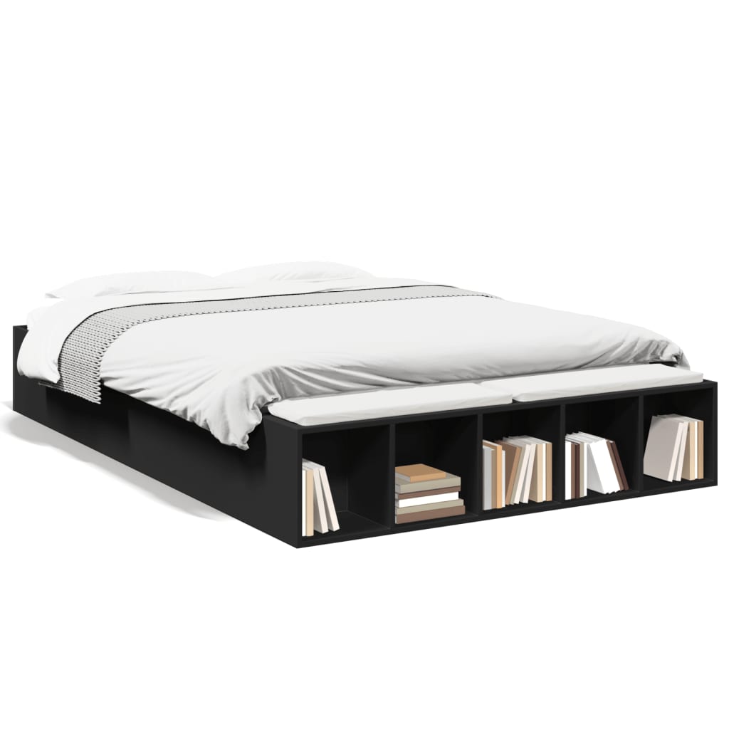 Bed Frame without Mattress Black 120x190 cm Small Double - Bargainia.com - 