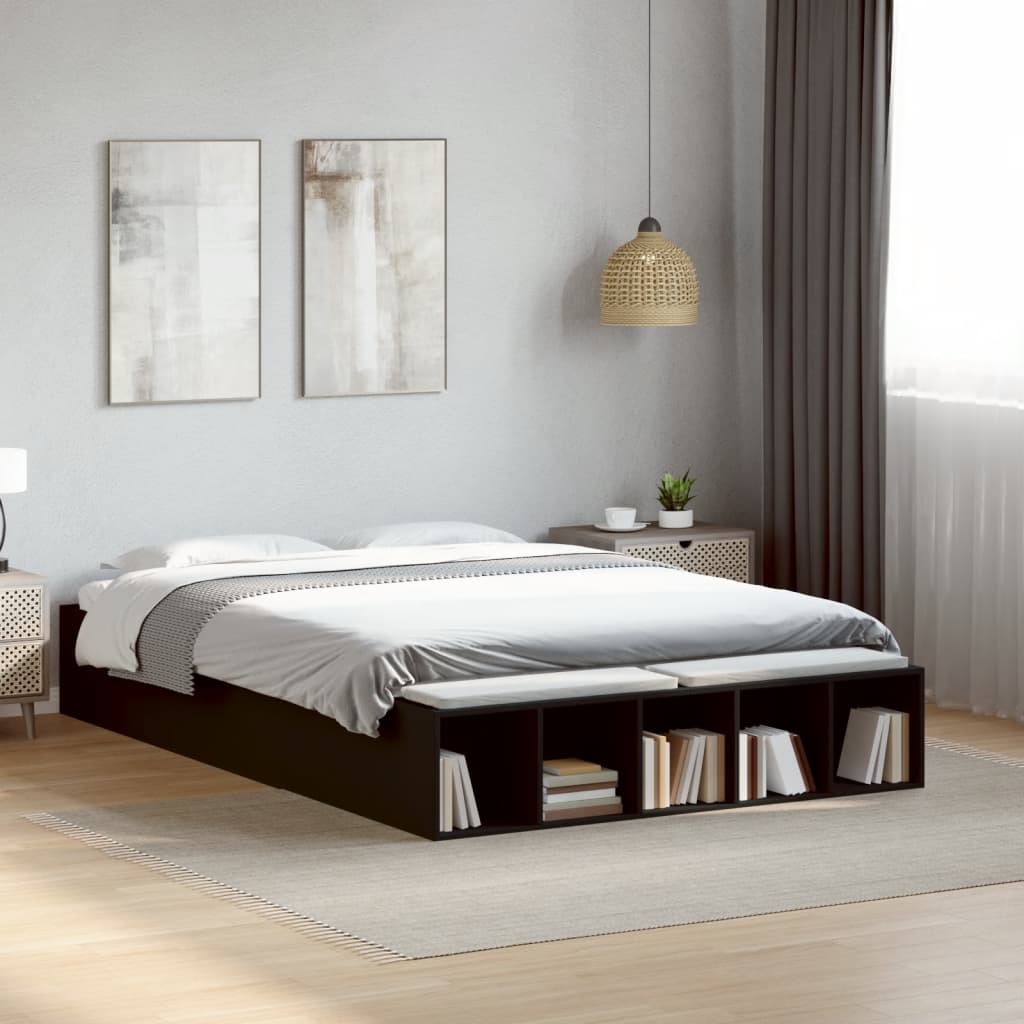 Bed Frame without Mattress Black 120x190 cm Small Double - Bargainia.com - 