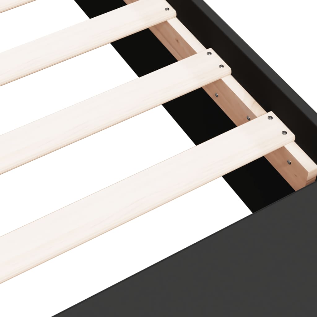 Bed Frame without Mattress Black 120x190 cm Small Double - Bargainia.com - 