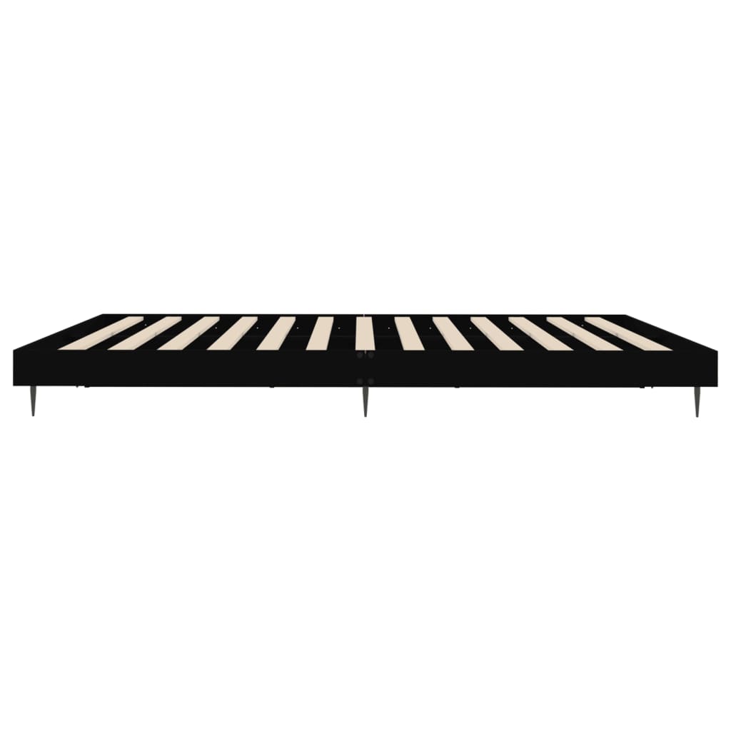 Bed Frame without Mattress Black 200x200 cm Engineered Wood - Bargainia.com - 