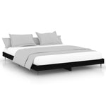 Bed Frame without Mattress Black 200x200 cm Engineered Wood - Bargainia.com - 