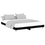 Bed Frame without Mattress Black 200x200 cm Engineered Wood - Bargainia.com - 