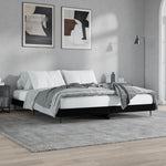 Bed Frame without Mattress Black 200x200 cm Engineered Wood - Bargainia.com - 