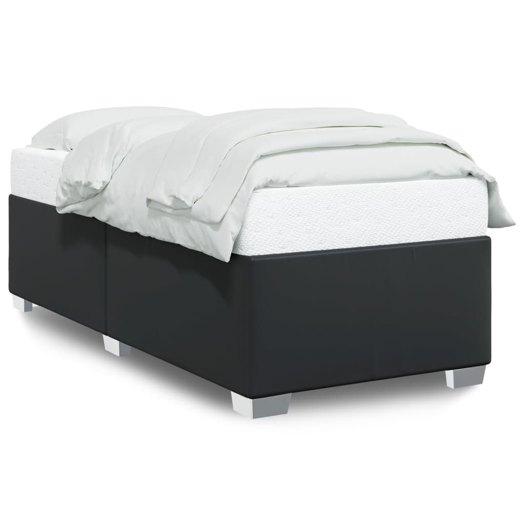 Bed Frame without Mattress Black 90x190 cm Single Faux Leather - Bargainia.com - 