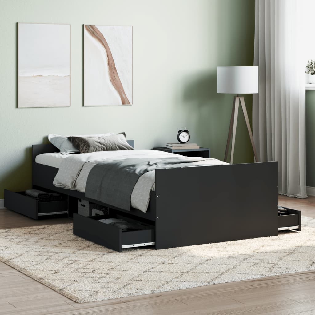 Bed Frame without Mattress Black 90x200 cm - Bargainia.com - 8721012157606 - 3203804