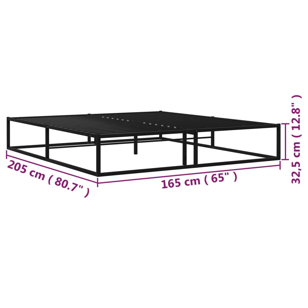 Bed Frame without Mattress Black Metal 160x200 cm - Bargainia.com - 8720286162583 - 324789