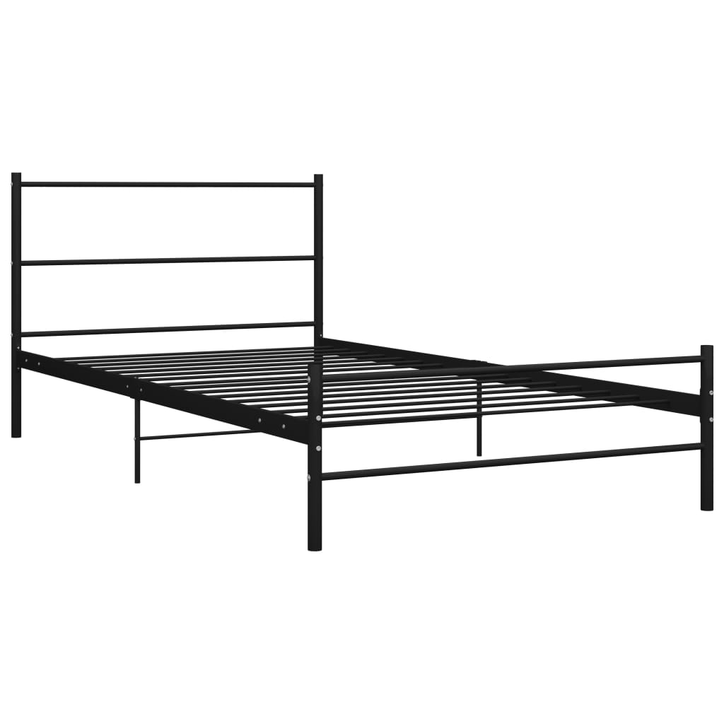 Bed Frame without Mattress Black Metal 90x200 cm - Bargainia.com - 8719883756417 - 286496
