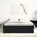 Bed Frame without Mattress Black Oak 135x190 cm Engineered Wood - Bargainia.com - 