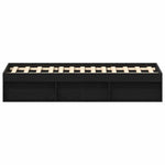 Bed Frame without Mattress Black Oak 135x190 cm Engineered Wood - Bargainia.com - 