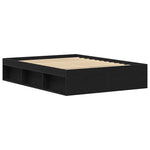 Bed Frame without Mattress Black Oak 135x190 cm Engineered Wood - Bargainia.com - 