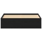 Bed Frame without Mattress Black Oak 135x190 cm Engineered Wood - Bargainia.com - 