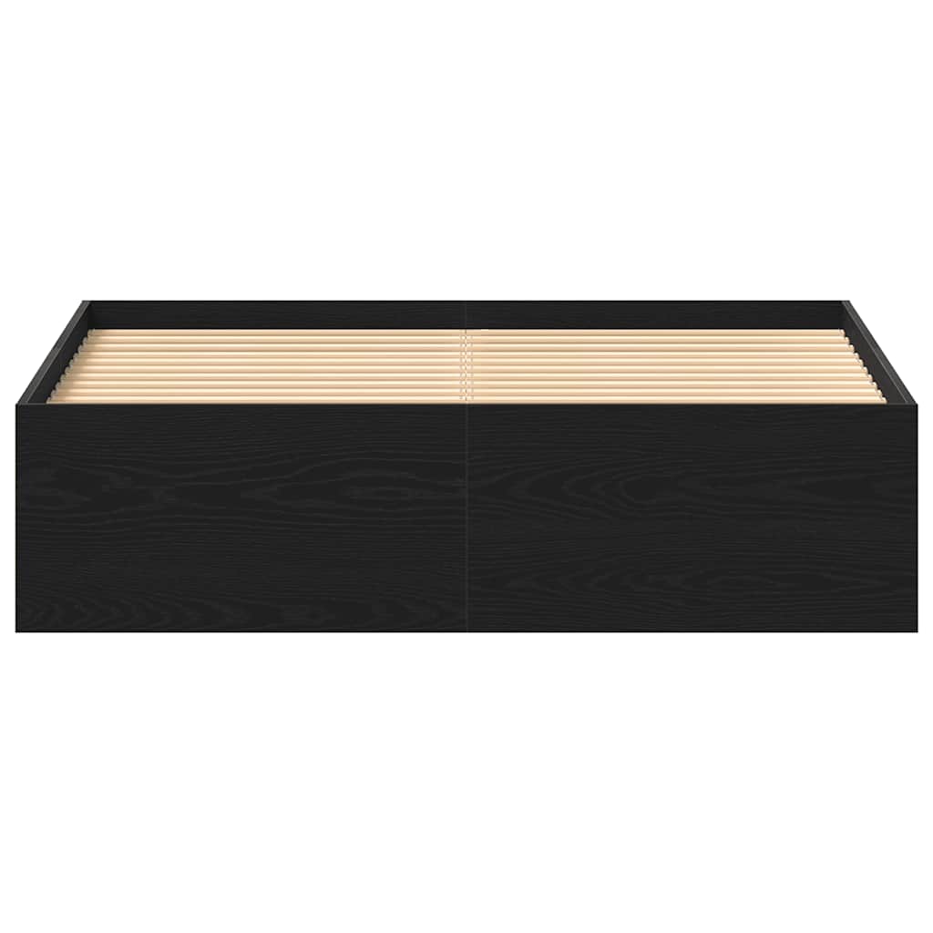 Bed Frame without Mattress Black Oak 135x190 cm Engineered Wood - Bargainia.com - 