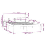 Bed Frame without Mattress Black Solid Wood 140x190 cm - Bargainia.com - 