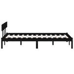 Bed Frame without Mattress Black Solid Wood 140x190 cm - Bargainia.com - 