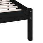 Bed Frame without Mattress Black Solid Wood 140x190 cm - Bargainia.com - 