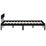 Bed Frame without Mattress Black Solid Wood Small Double - Bargainia.com - 