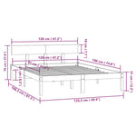 Bed Frame without Mattress Black Solid Wood Small Double - Bargainia.com - 